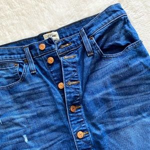 J. Crew Button-Down Denim Skirt